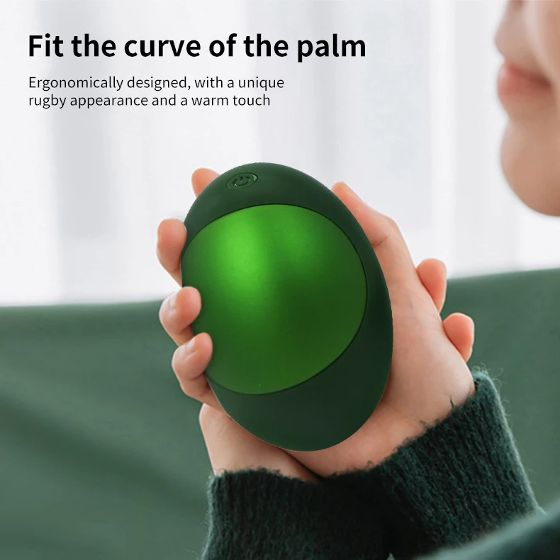 New Product Launch Unique Design 2500 MAh Avocado Rugby Shape Magnetic Electric Hand Warmer for Both Hands Outdoor