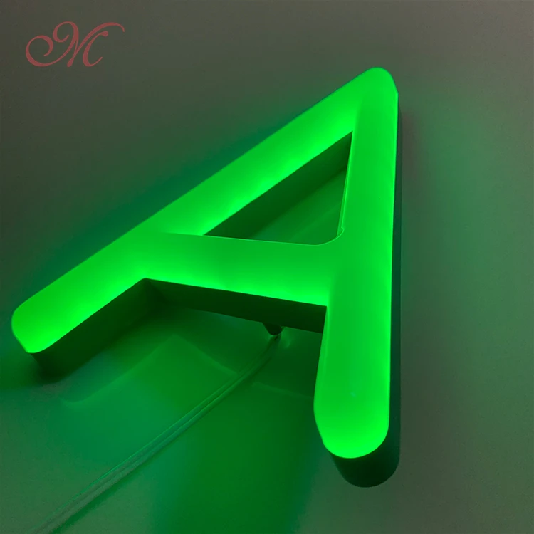 2023 New Customized Brands Advertising Signs Logo Illuminated 3D Acrylic LED Letter Sign Outdoor Signage  Board