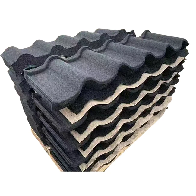 China Factory Direct sales alu-zinc coated steel roof tiles Stone Coated Metal Roof Roofing Sheet For House Building Materials