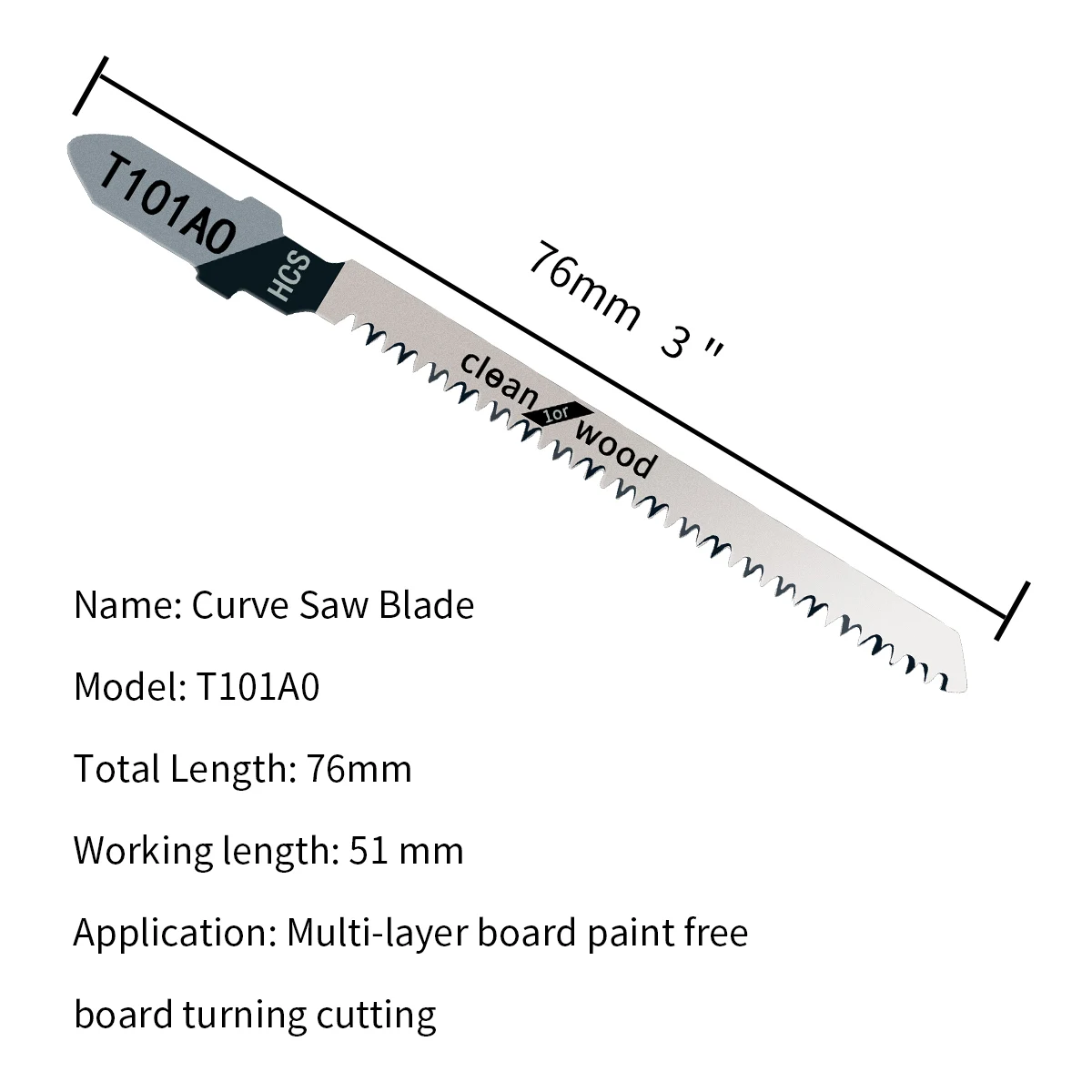 Jig saw blade 5PCT101AO100 long for wood plywood quick cutting jigsaw saw blade