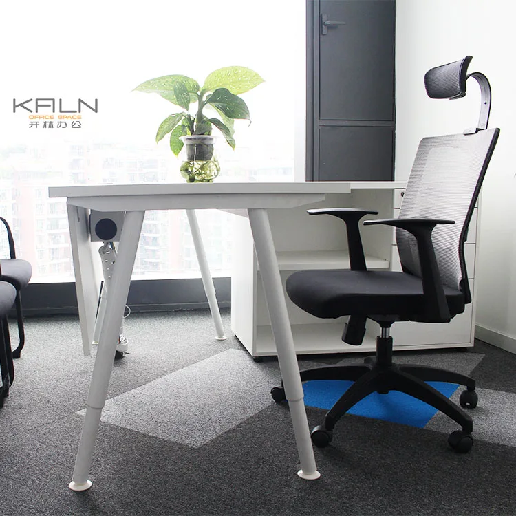 Hot selling good price modern solid wooden white executive office writing desk L shape office boss ceo manager table customized