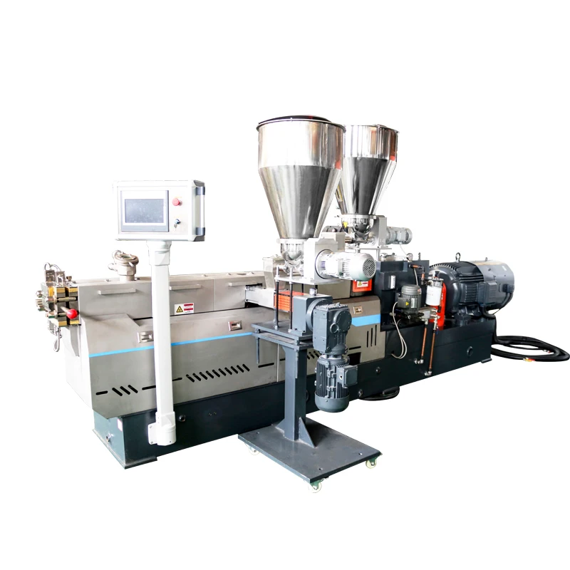 twin screw polymer extruder and pelletizer for pellets production