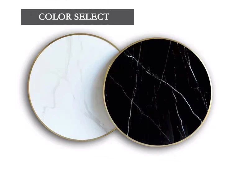 Diameter Bar Furniture Commercial Modern Table European and American Bistro Top Quality metal iron marble slate table