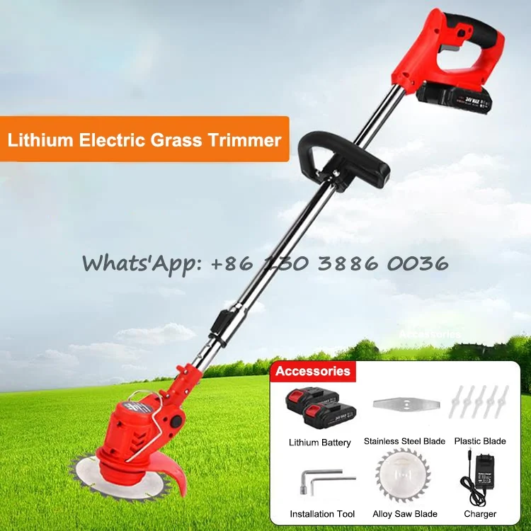 Garden Tool Portable Lawn Mower Extendable Angle Adjustment Rechargeable Lithium Electric Grass Trimmer for Field Weed Plants