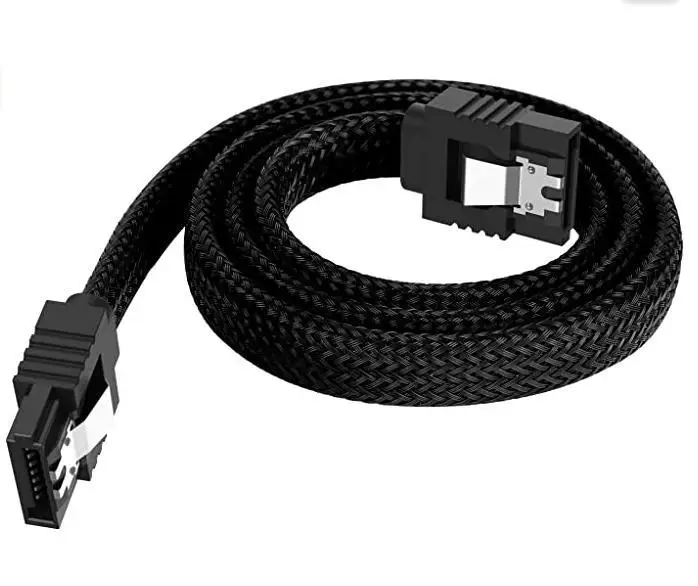 SATA Cable III 6Gbps Straight HDD SDD Data Cable with Locking Latch Compatible for SATA HDD, SSD, CD Driver, CD Writer