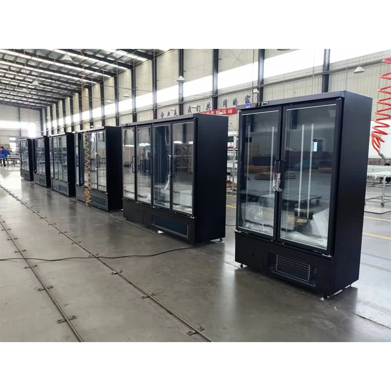 Стеклянная дверная витрина Полноразмерная морозильная камера для мороженого мяса морепродуктов говядины
