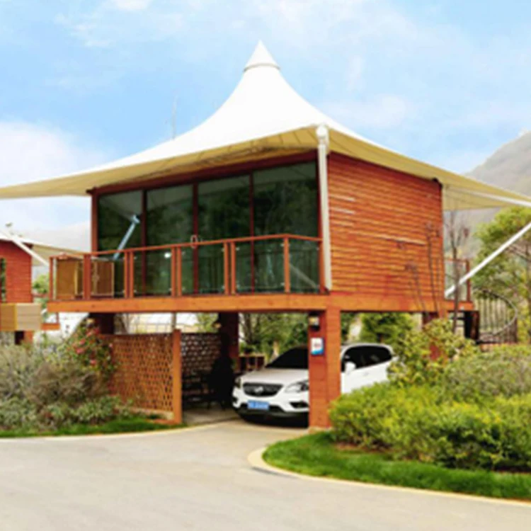 2-3 People resort glamping pods safari style tents prefab cabins