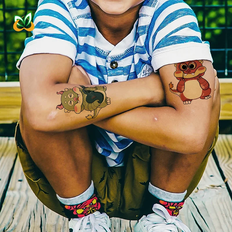 Promotional Custom Kids Temporary Tattoos Custom Waterproof Temporary Tattoo traditional animals dragon Tatoo Sticker for Kids