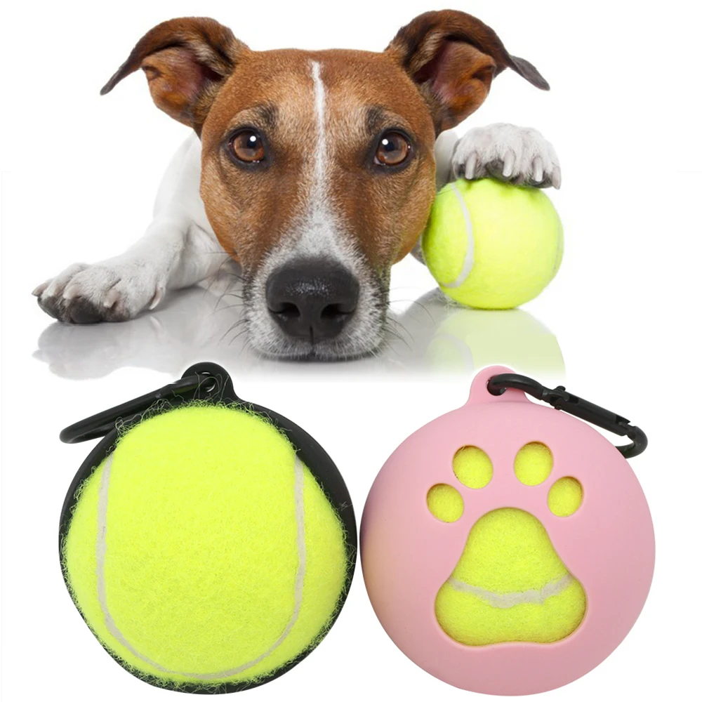 Custom Interactive & Movement 5cm Tennis Ball Sleeve Pet Toy Durable Chewing Toy with Ball Holder Strap for Dog Training