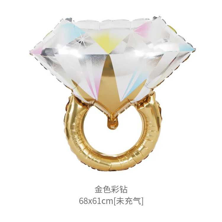 New Diamond Ring Balloons Aluminium Foil Balloon Helium Ball Wedding Valentine Day Engagement New Year Party Decoration Balloon