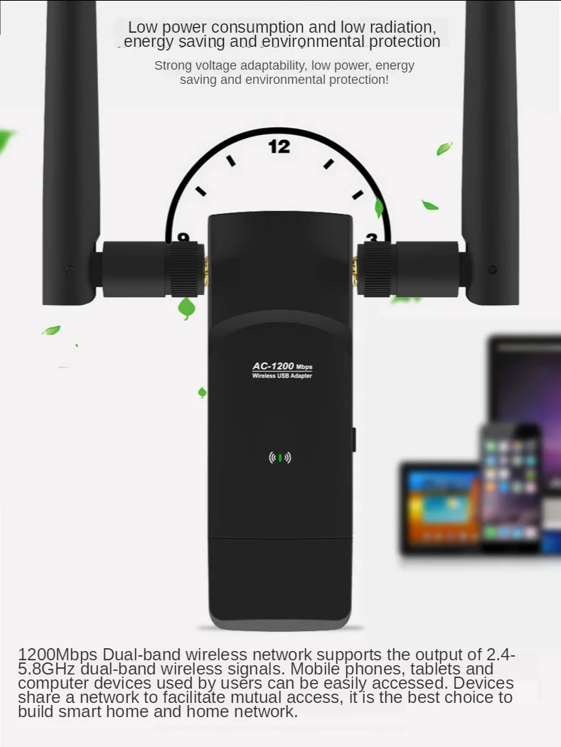 Gigabit Network Card 2.4 and 5.8GHz USB 3.0 WiFi Receiver Dual band Wireless Wifi Adapter