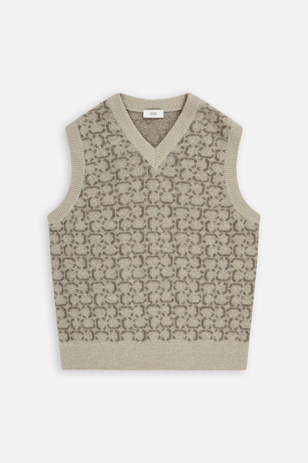 Custom FNJIA Fashion Knitting Pullover Jumpers OEM Men Sleeveless Jacquard Knitted Custom Sweater Knit Vest