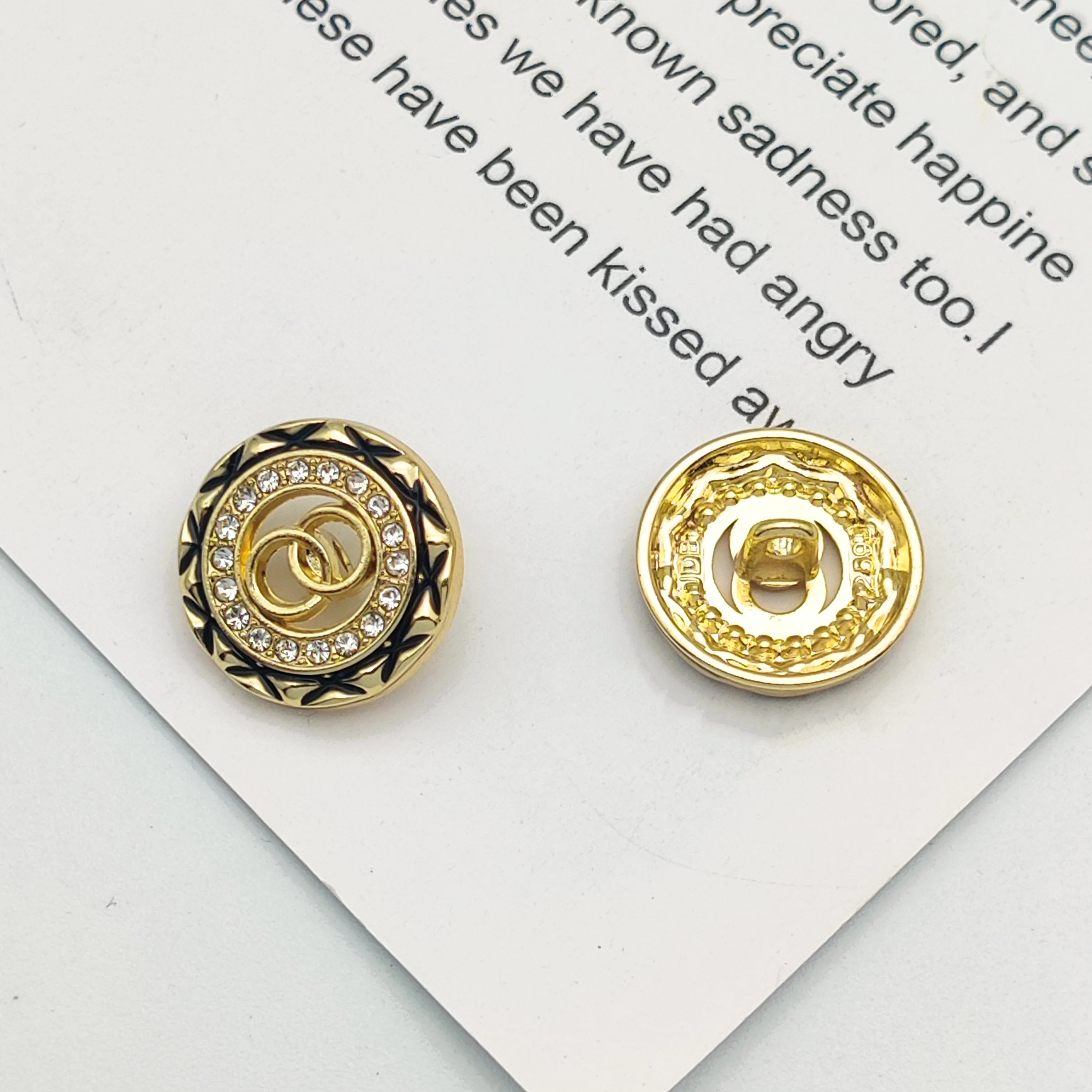 Factory Supplies 18mm/16mm/14mm rhinestones button Customize brand Metal Buttons Logo Metal Buttons for Coats