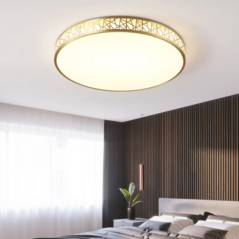 All copper ceiling light luxury lamps Nordic style Hong living room simple atmosphere modern ultra-thin bedr
