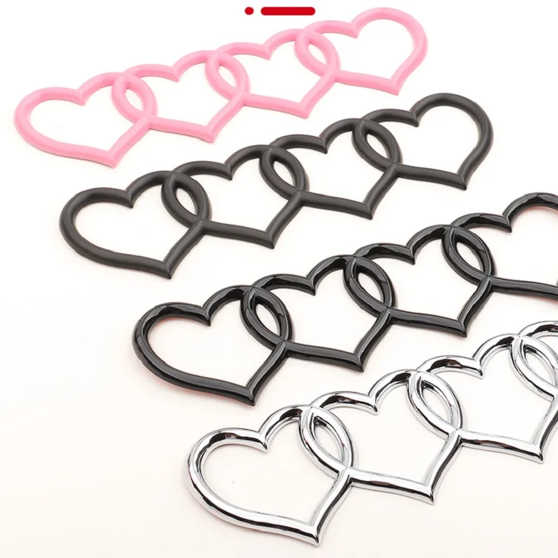 Love Heart Four Ring car stickers For Audi A4 A3 A5 A6 A4L A6L B6 B8 c6 c7 SQ5 SQ7 SQ8 S8 Q5 Q6 Tail Label Logo Decorative Decal
