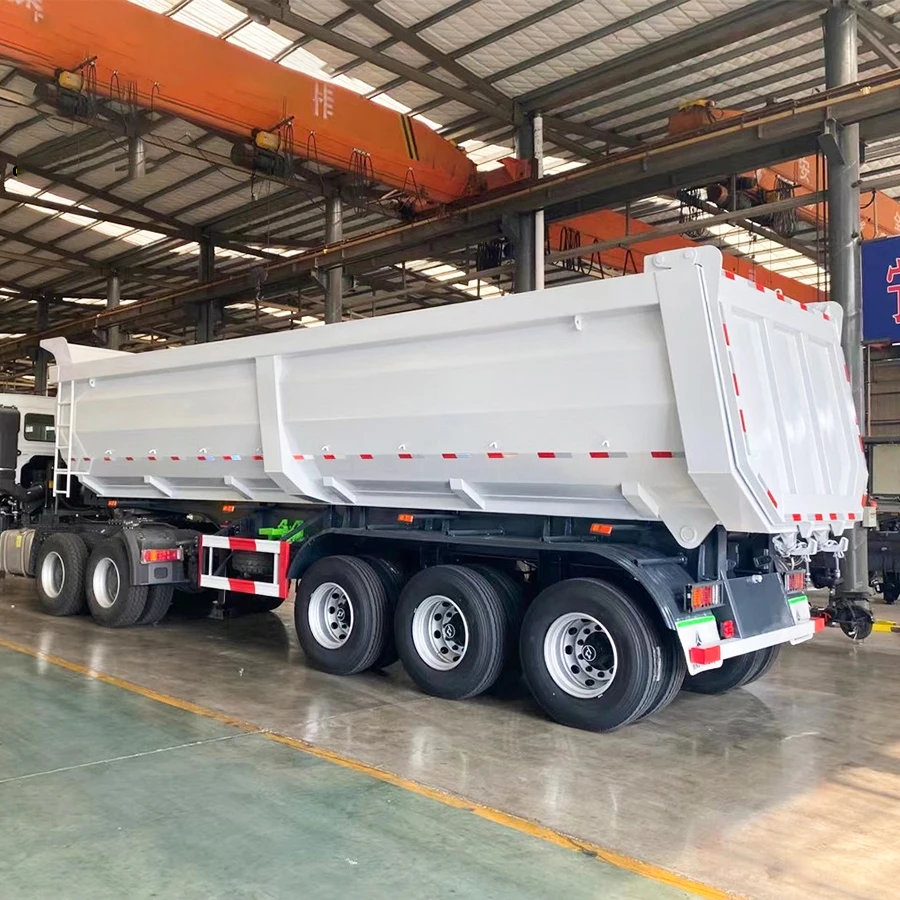 3 Axles 40ton 60ton Heavy Duty Hydraulic Rear Dumping Trailers Dump Tipper Semi Trailer End Dump Trucks Trailers