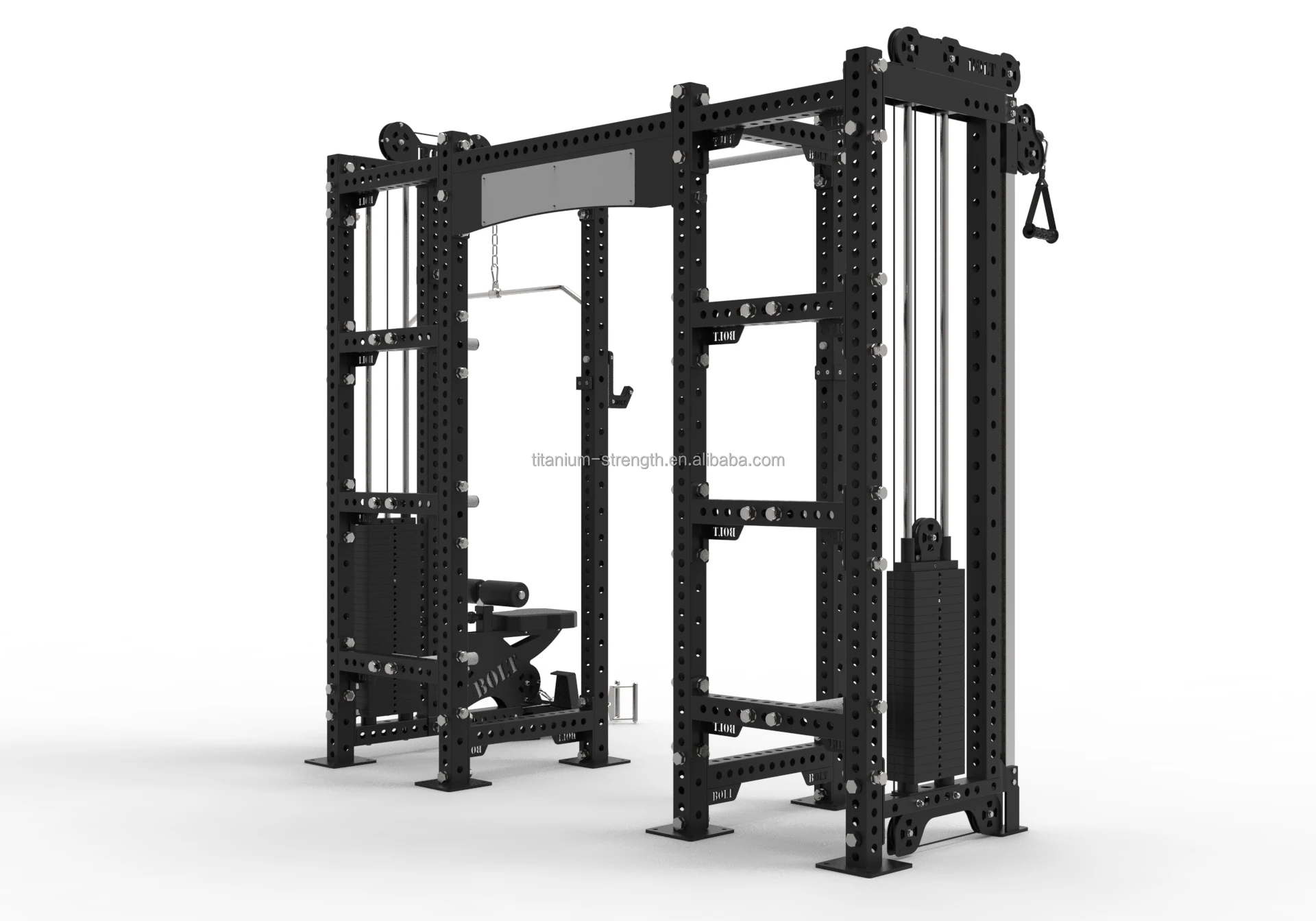 All attachments in one power rack indoor gym fitness machine  strength training
