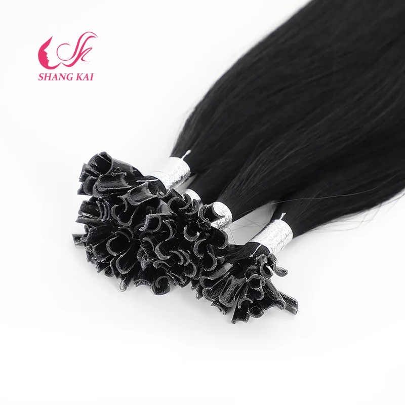 Hot Selling Nail Tip Hair Extensions Unprocessed Russian Remy Italian Prebonded U Tip Hair Extensions