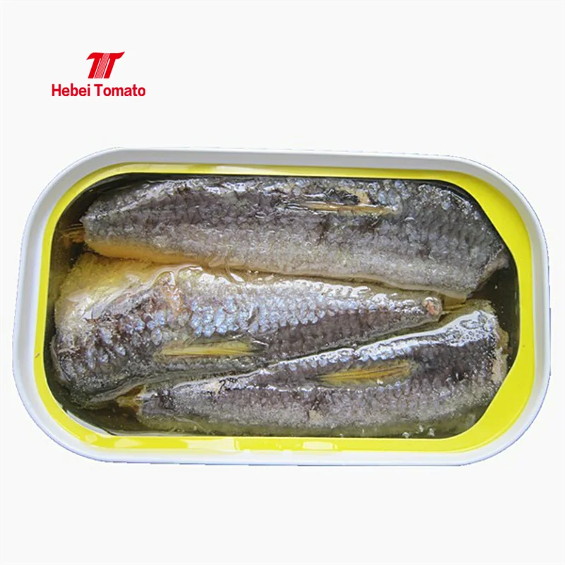 Canned Seafood Sardine 125g Canned in Tomato Sauce/in Vegetable Oil Oval Can with Customized Brands