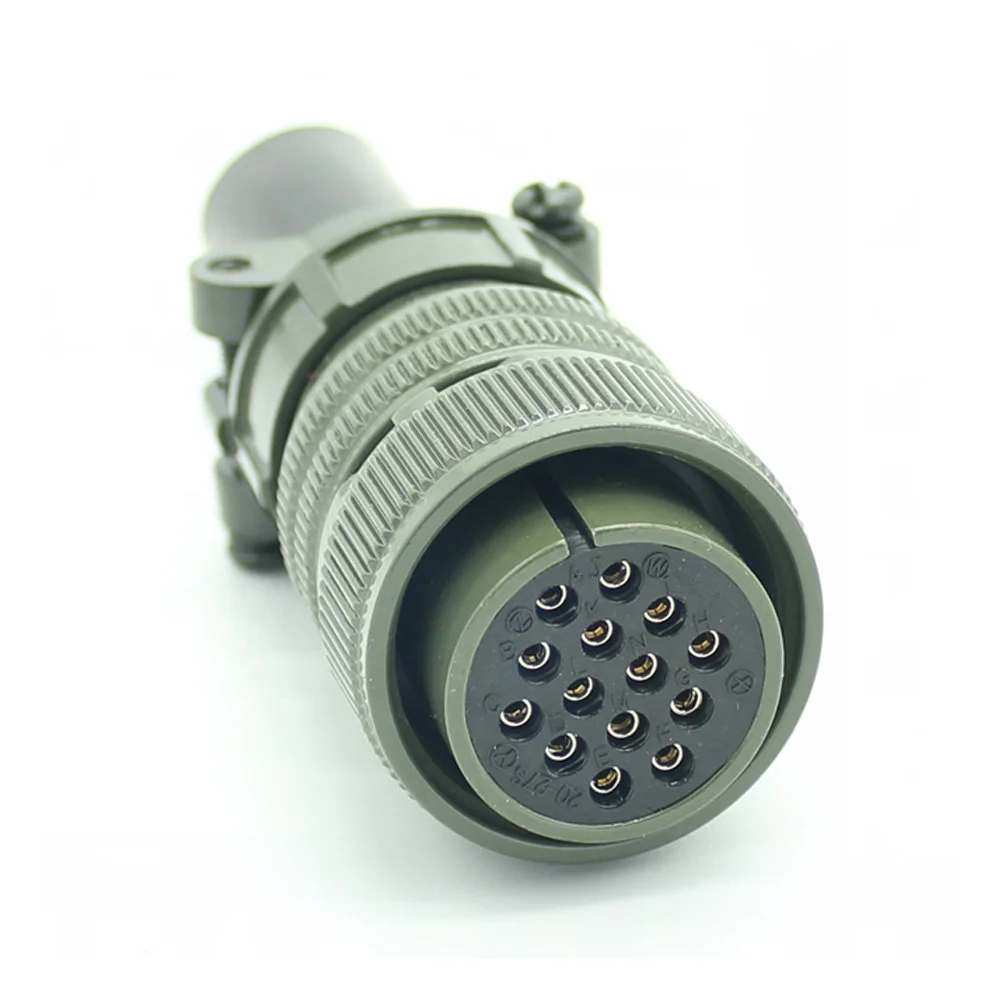 MS3106A20-27S Circular Connector, MIL-C-5015 Series, Straight Plug, 14 Contacts, Solder Socket, Threaded