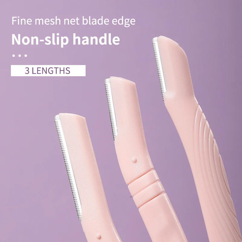 LMLTOP 3pcs/Box Dermaplaning Eyebrow Razor And Facial Razor 3 Style Balde Remover Face Body Hair Eyebrow Trimmer Set SY346