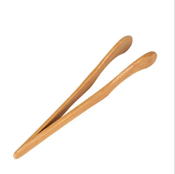 MIni bamboo wood medical food tea coffee clips tong tongs (14 cm)