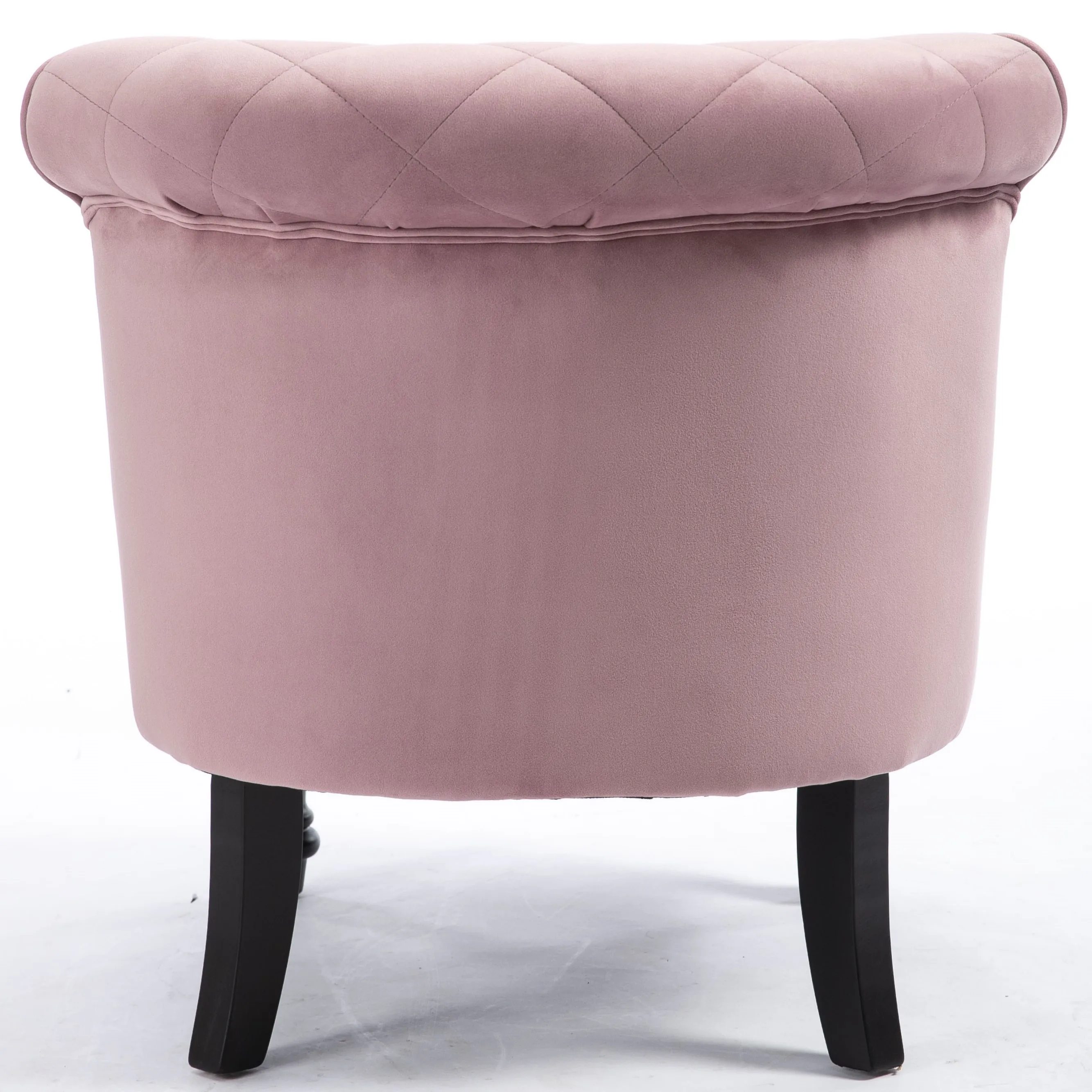 Classic Pink Velvet Upholstered Solid Wood Living Room Accent Chair