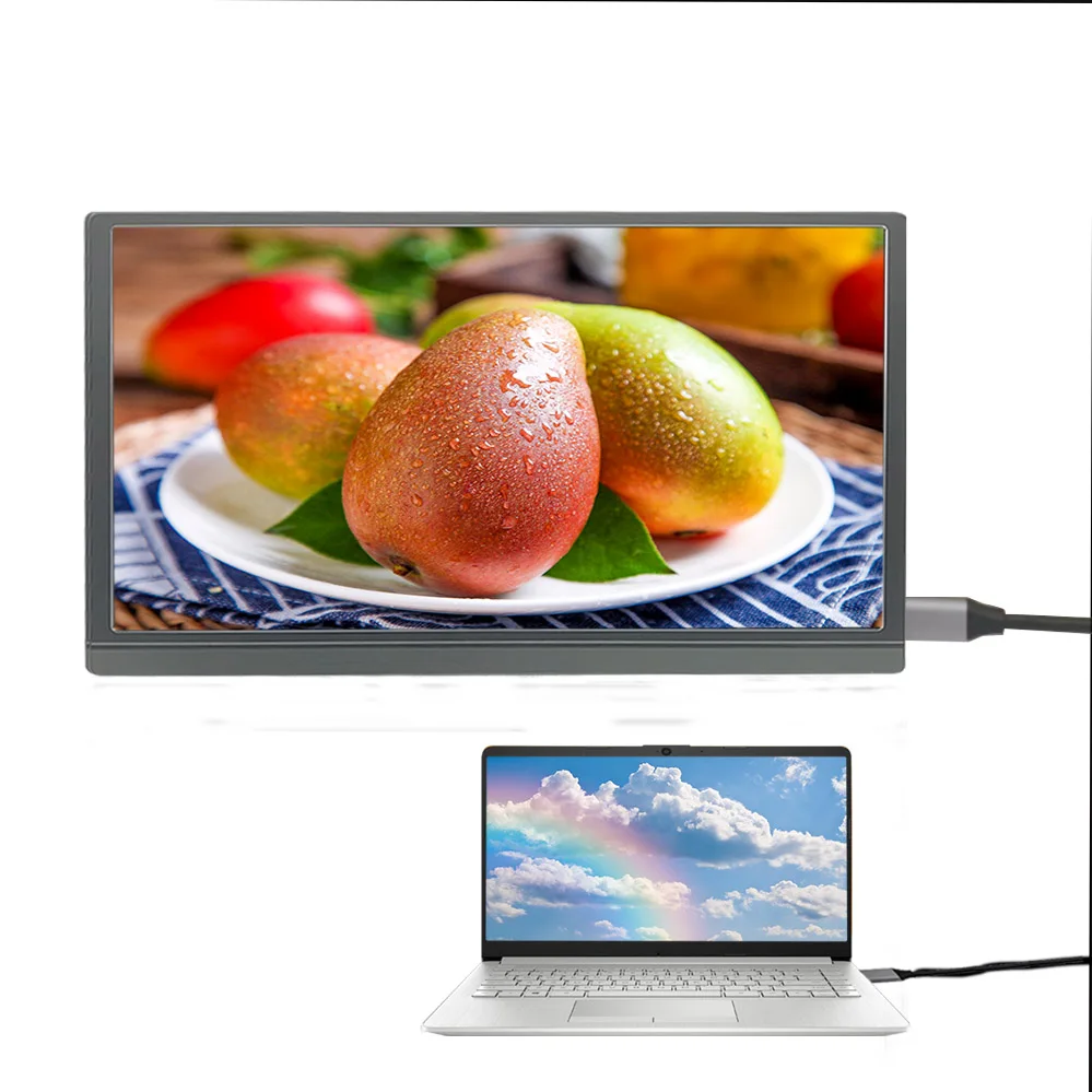 15.6inch 1080P IPS computer monitor portable monitor for laptop screen extender for computer phone laptop with TYPE-C HDMI ports