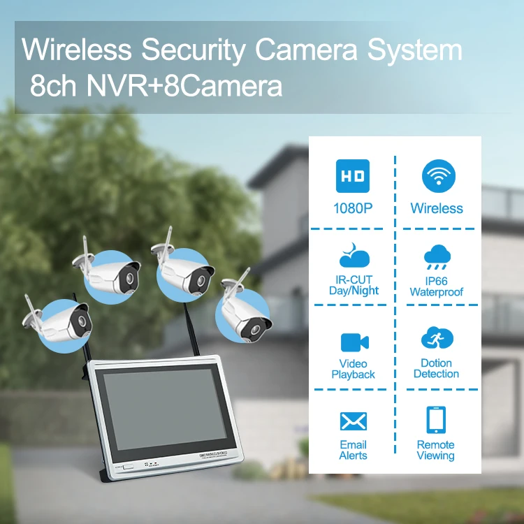 Камеры безопасности системы Wi-Fi Cctv комплект 8ch 3mp Nvr беспроводная камера видеонаблюдения