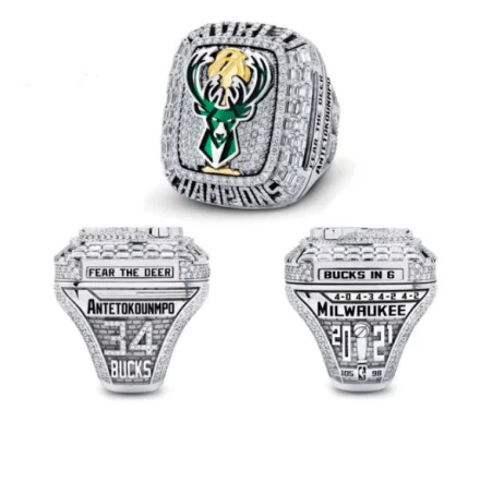 2021 колье с кольцом для чемпионов Milwaukee Bucks кольцо открытым верхом чемпионата по баскетболу подростков Клубные Сувениры