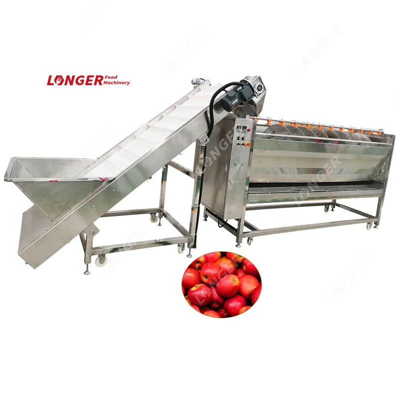 Fruit and Vegetable Sterilizing & Cleaning Machine Apple Washer with Brushes