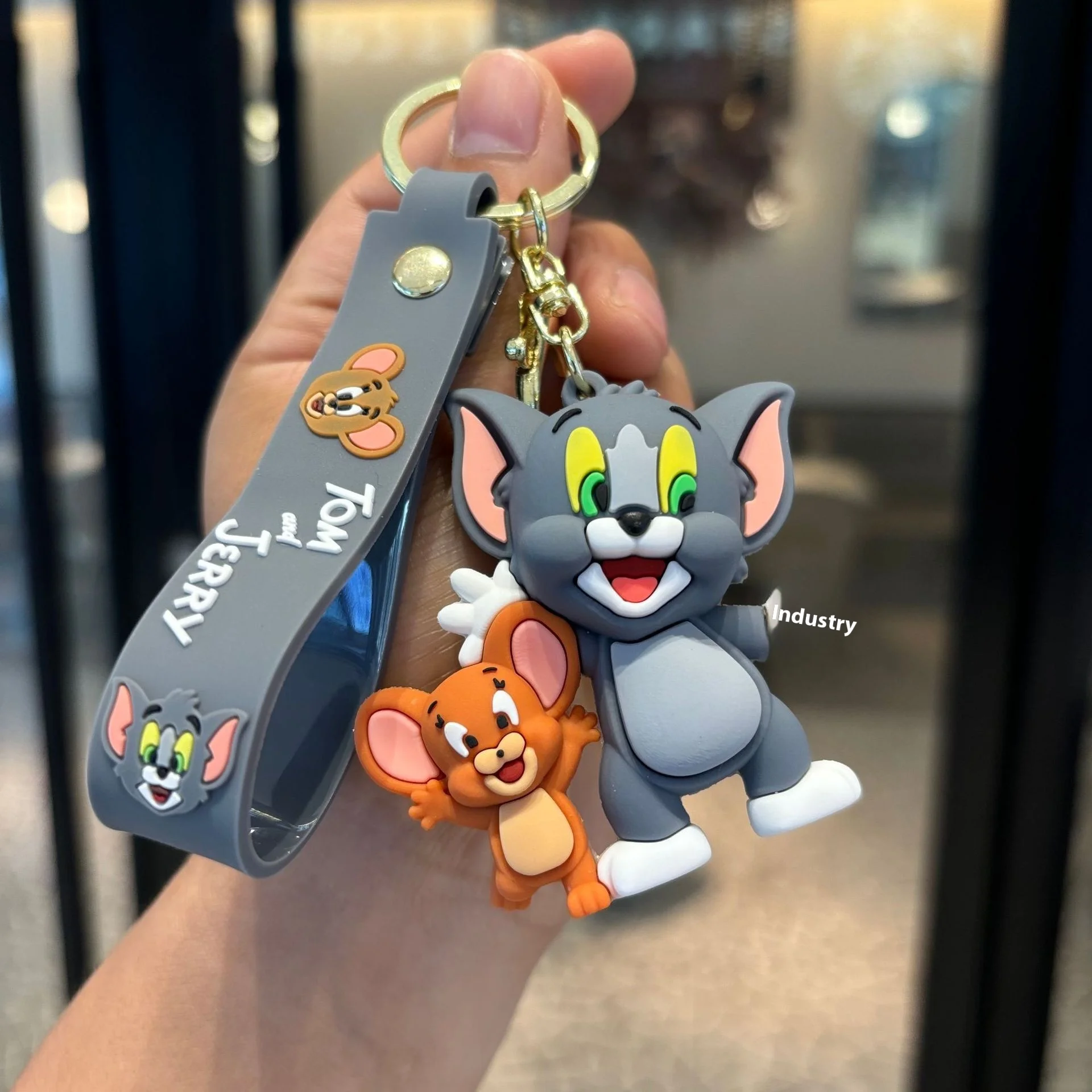 Cross-Border Tom Jerry Cat Mouse Cartoon Doll Pendant PVC Keychain for Couples Babies Small PVC Gift with Baby Catching Machine