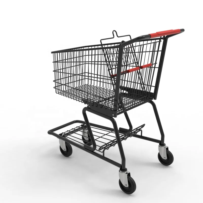 125L trolley shopping cart 4 wheels supermarket shopping trolley