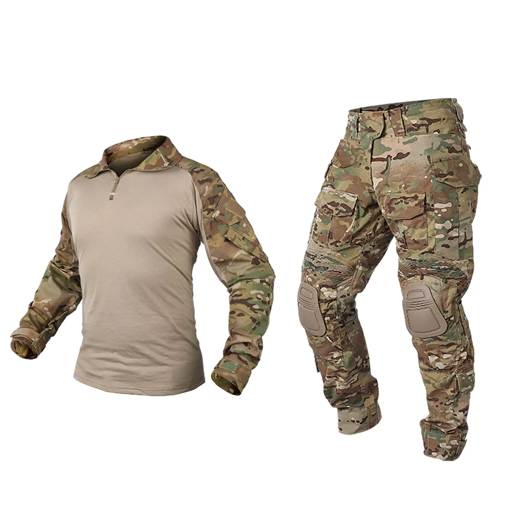 Men Camo G3 Frog Suit Hunting Shooting Training U.S.Uniform Ripstop  TC50 Tactical Clothing Shirts Pants with Knee Pads