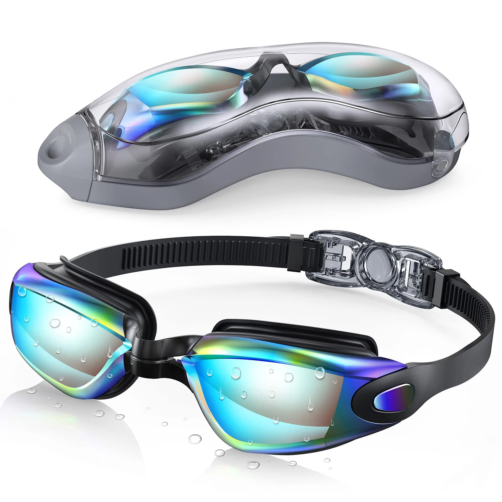 Professional Anti Fog Anti UV Lens Branded Custom Non Leaking Leak-Proof Adult Swimming Goggles