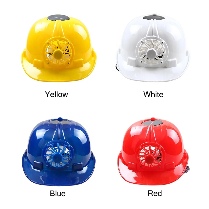 Solar Powered Safety Helmet Hard Ventilate Hat Cap with Cooling Cool
