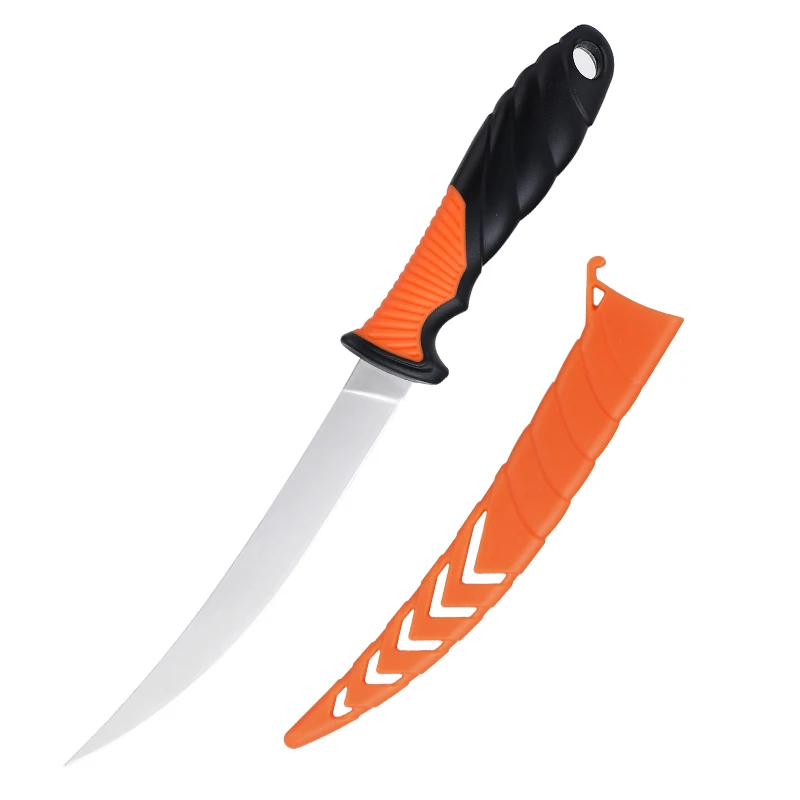 Colorful Lightweight Fishing Scale Cutting Filet Knife Sharp Cutting Slicing Fishing Filet Knife With PP Cover Color Handle