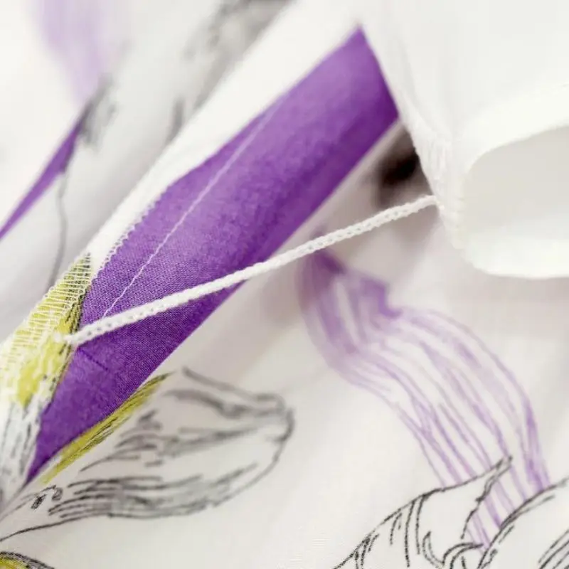 Summer Vacation Lily Pattern Trending Women Cotton Woven Drawstring Floral Printing A-line Midi Skirt Ladies