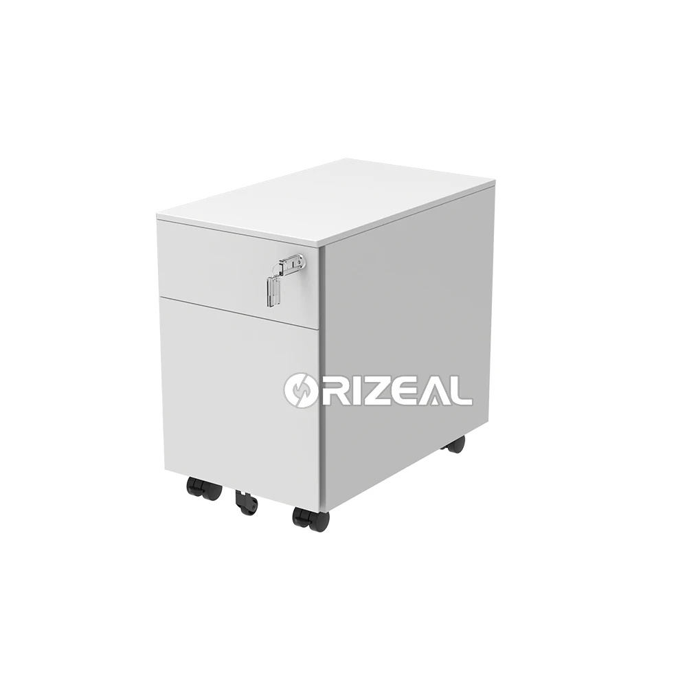 Wheel Storage Lock Steel 2 Drawer Mobile File Cabinet Small Pedestal Under Desk