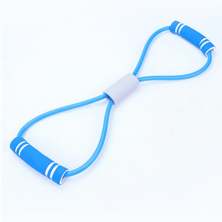 Hot Sale Wholesale Home  Exercise Fitness Stretch 8 Shape Yoga Latex Pull Rope Resistance Band