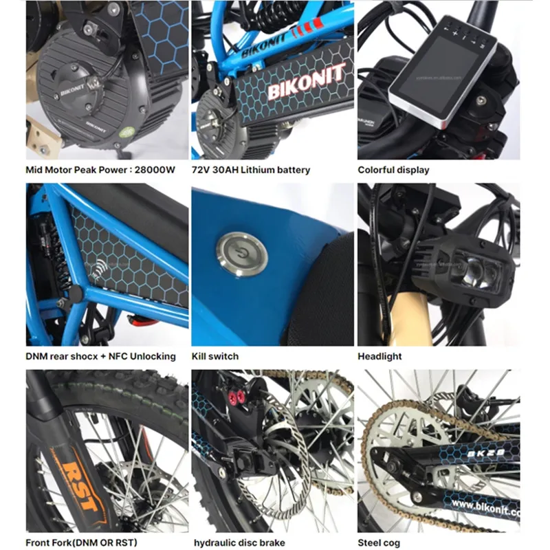 2024 New Arrival!!!Super Powerful Hyper Bee Electric Motorcycle 72v 28000W Bikonit BK28 Light Bee X Adult Electric Dirt Bike
