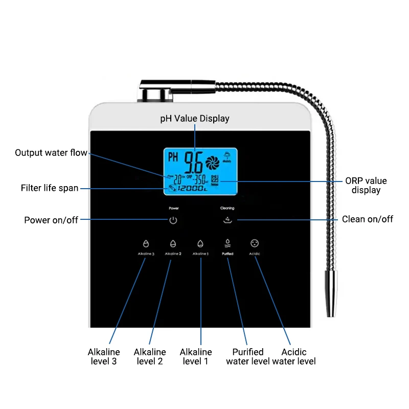 CAMAZ portable japan 11.5 ph alkaline water ionizer system electric white pure water ionizer machine