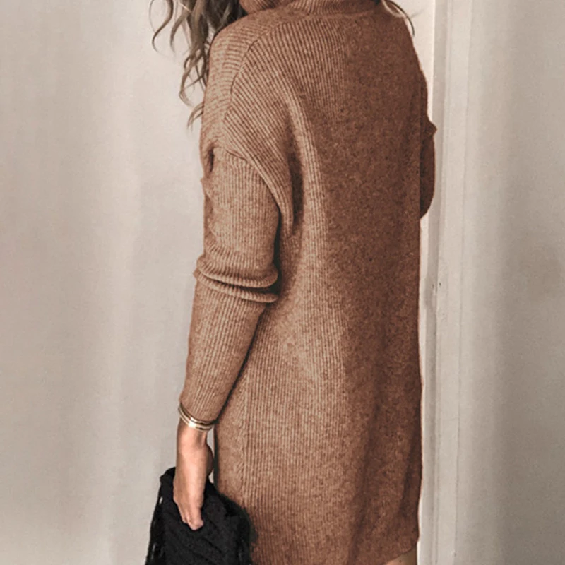 Оптовая продажа, Новое поступление, модные женские длинные свитера с высоким воротником