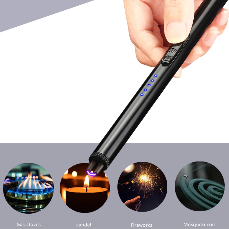 Wholesale Power Display Arc Igniter Lighter Kitchen Stove Stick Windproof Electronic Plasma Lighter