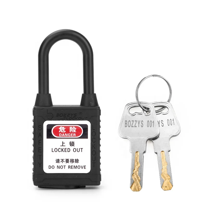 38MM Safety Isolation Nylon insulated Dust-Proof Padlock with Master Keyed Custom laser coding and label