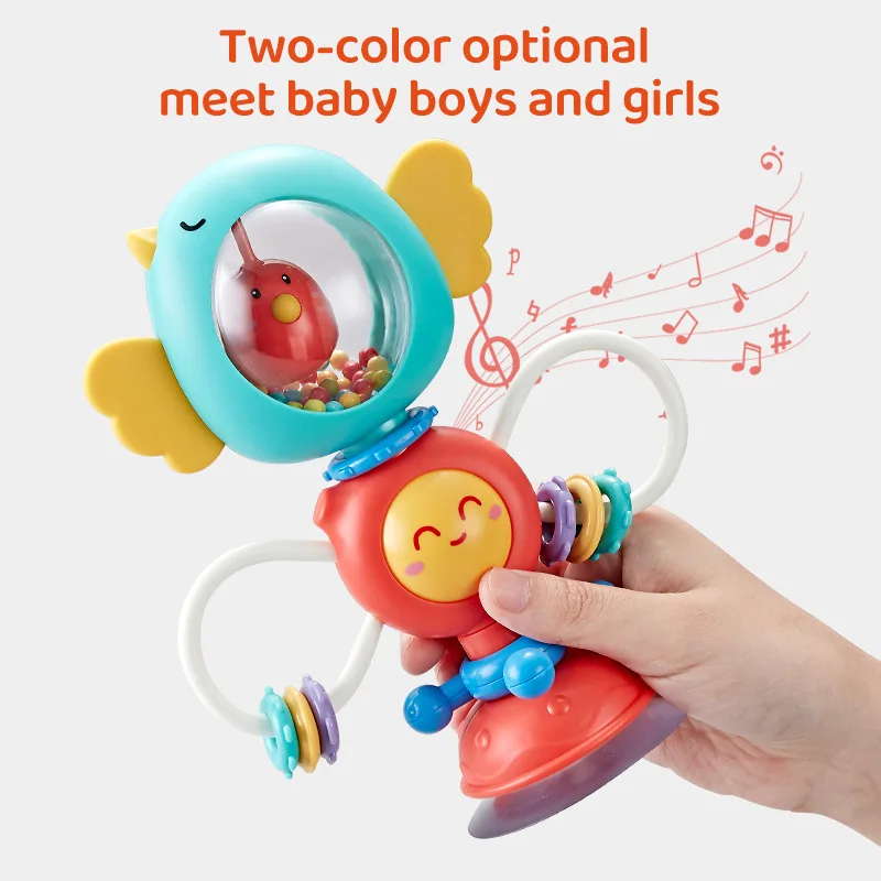 Jiefan puzzle comfort table suction cup coax turn music hand rattle early education baby toy OEM