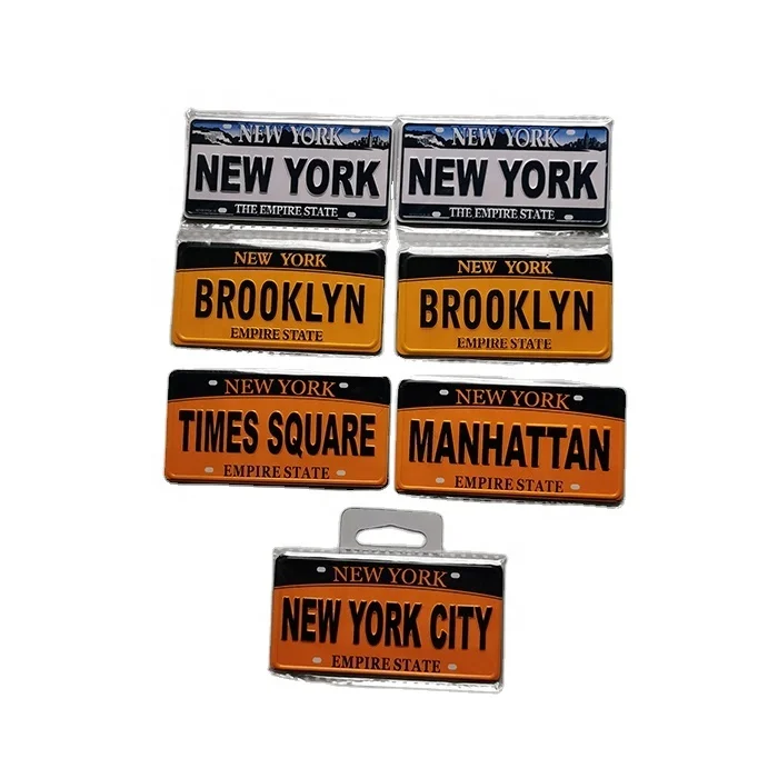 2021 Home Decor Custom Souvenir Metal Embossed License Plate USA Fridge Magnet