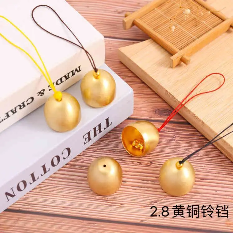 Brass bell Wind chime Accessories Metal Bell with clapper DIY christmas outdoor decoration bells Christmas Tree Hanging