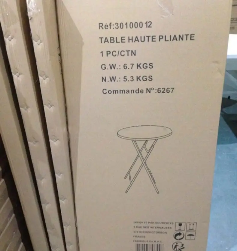 60cm HDPE Plastic Outdoor Folding Round Tables White Foldable Mini Bar Dining Table