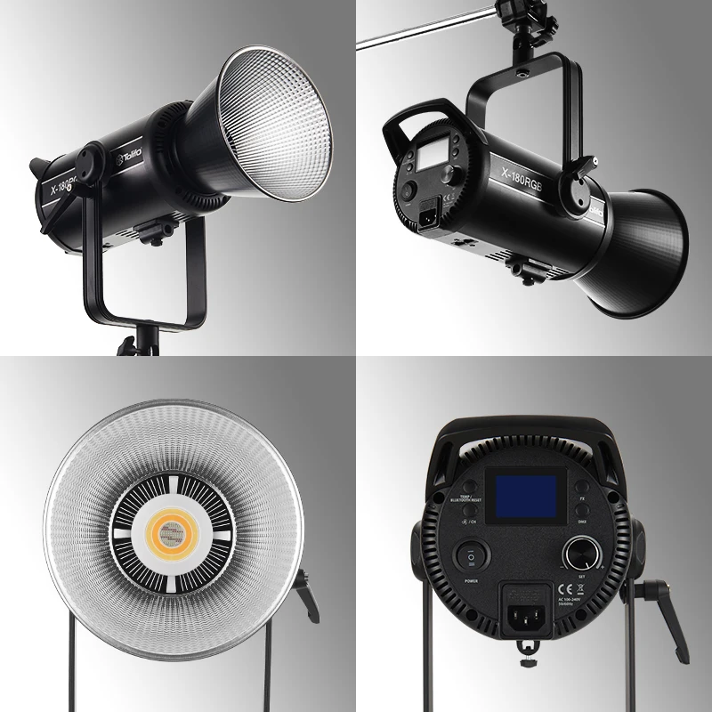 Tolifo 180W Bowens Mount Continuous Lighting RGB Bi-Color LED Video Light X-180RGB PK 150W Photography Light